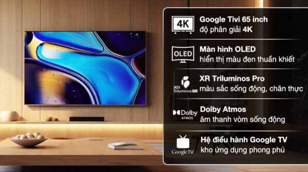 Google Tivi OLED Sony AI 4K 65 inch K-65XR80